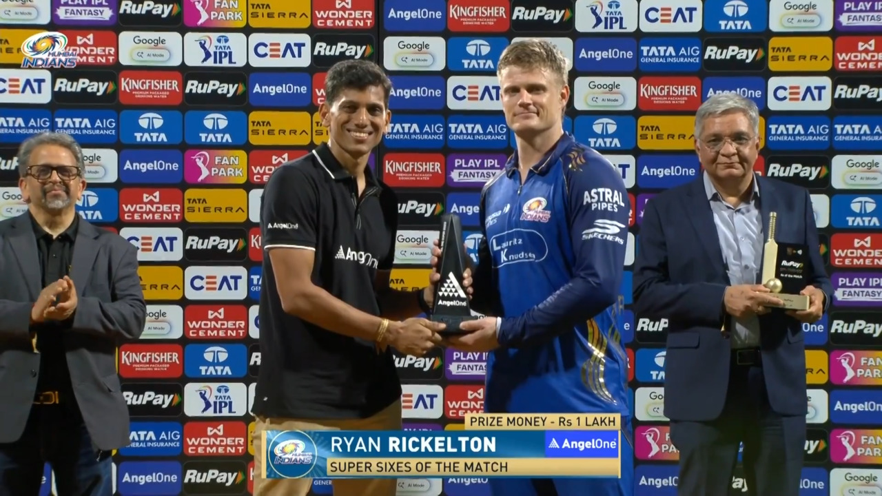 IPL 2026 M41: MI vs SRH - Angel One Super Sixes of the Match - Ryan Rickelton