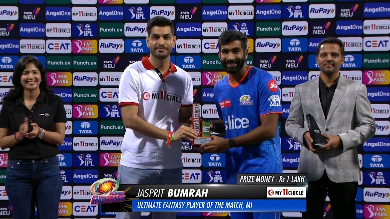 M25: MI vs RCB – My11Circle Ultimate Fantasy Player of the Match – Jasprit Bumrah