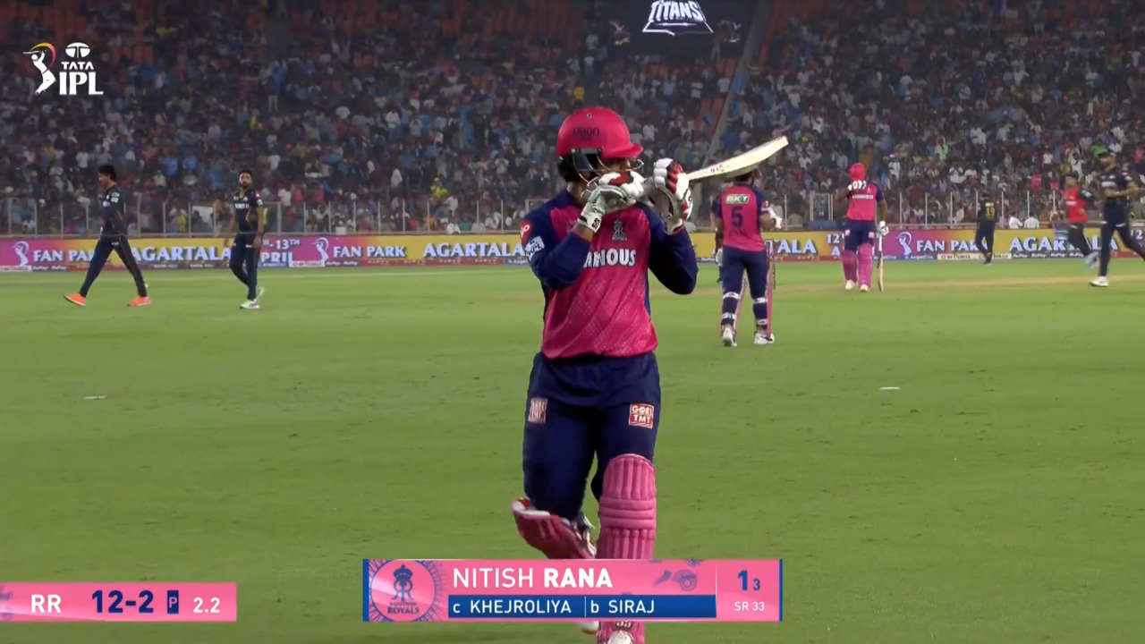 IPL 2025 M23: GT vs RR - Nitish Rana Wicket
