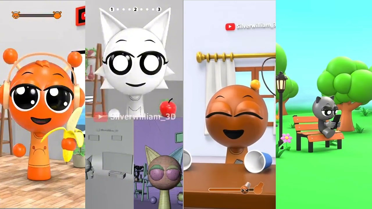 Cute 3D Cat Friends Go on a Fun Adventure!🐱🍎 background