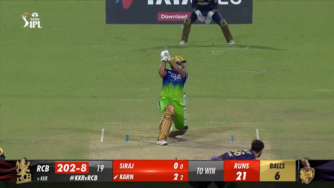 M36: KKR vs RCB – Karn Sharma Six