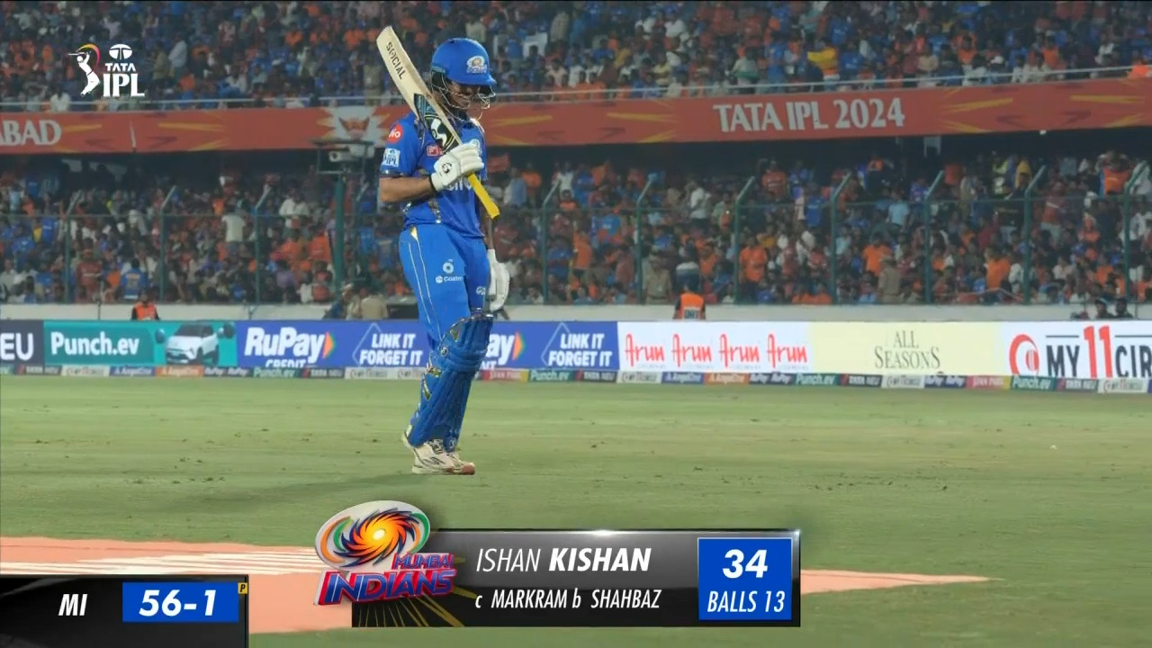 M08: SRH vs MI – Ishan Kishan Wicket