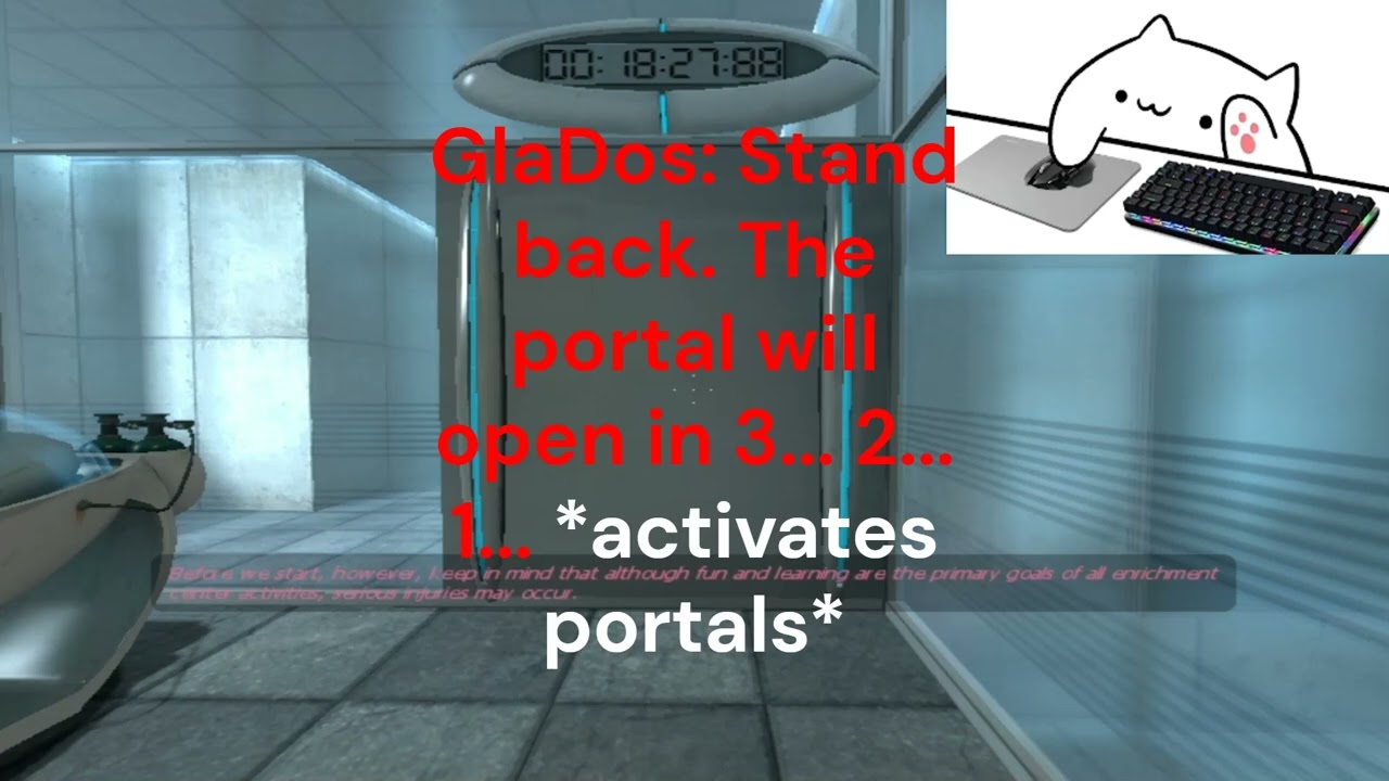 Bongo Cat Plays Portal! background