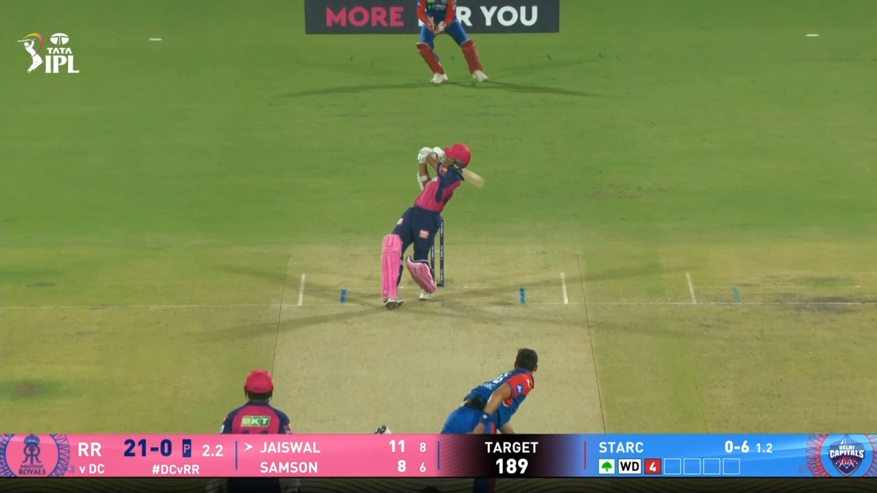 IPL 2025 M32: DC vs RR - Yashasvi Jaiswal Six