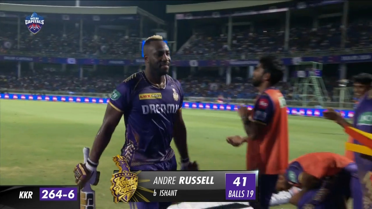 M16: DC vs KKR – Andre Russell Wicket