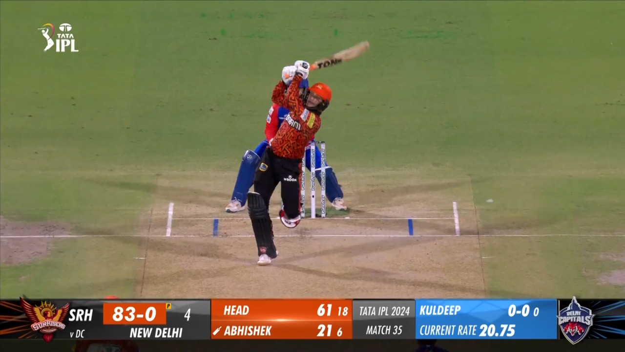 M35: DC vs SRH – Abhishek Sharma Six background