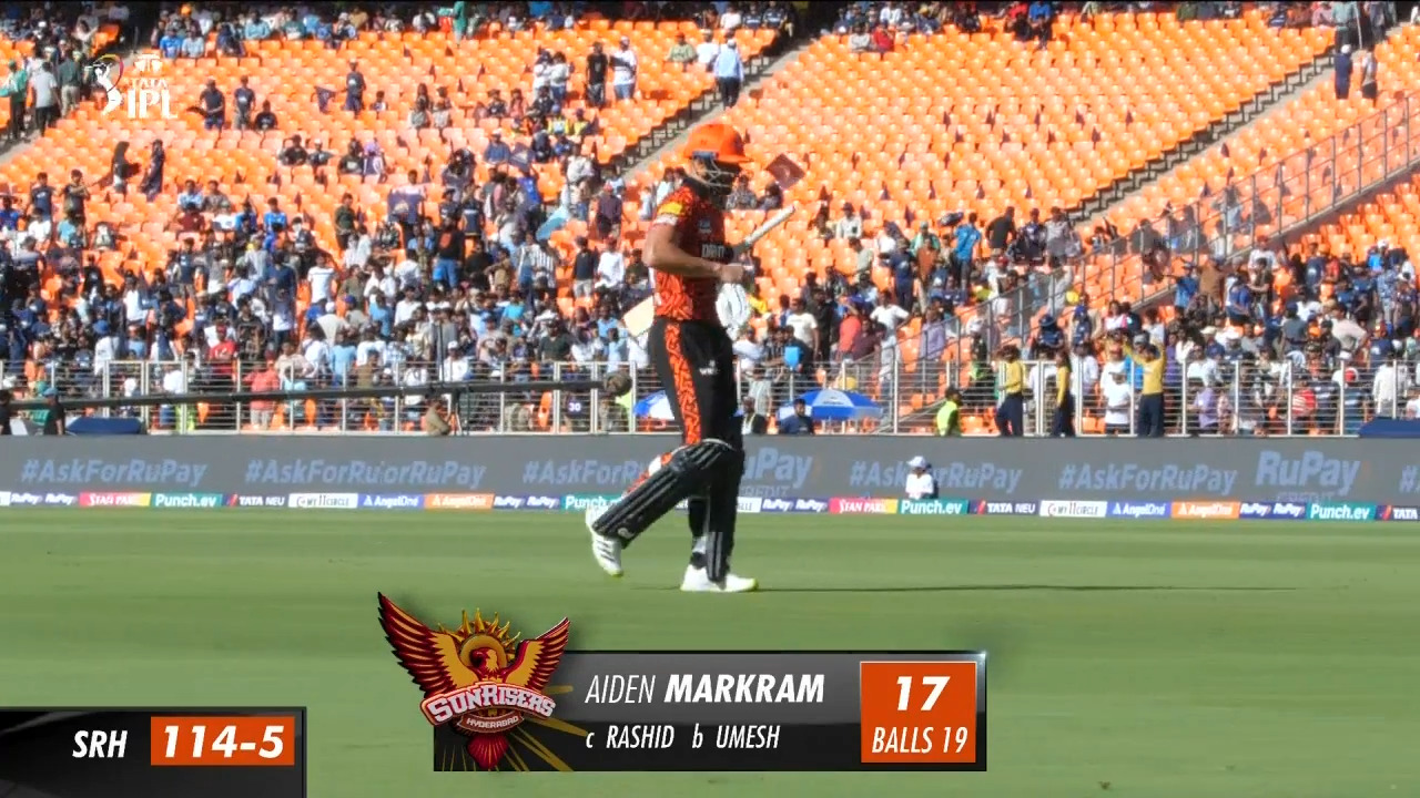 M12: GT vs SRH – Aiden Markram Wicket