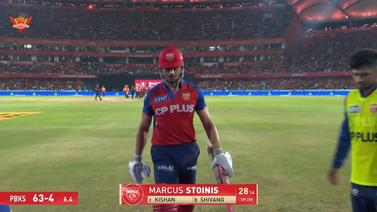 IPL 2026 M49: SRH vs PBKS - Marcus Stoinis Wicket