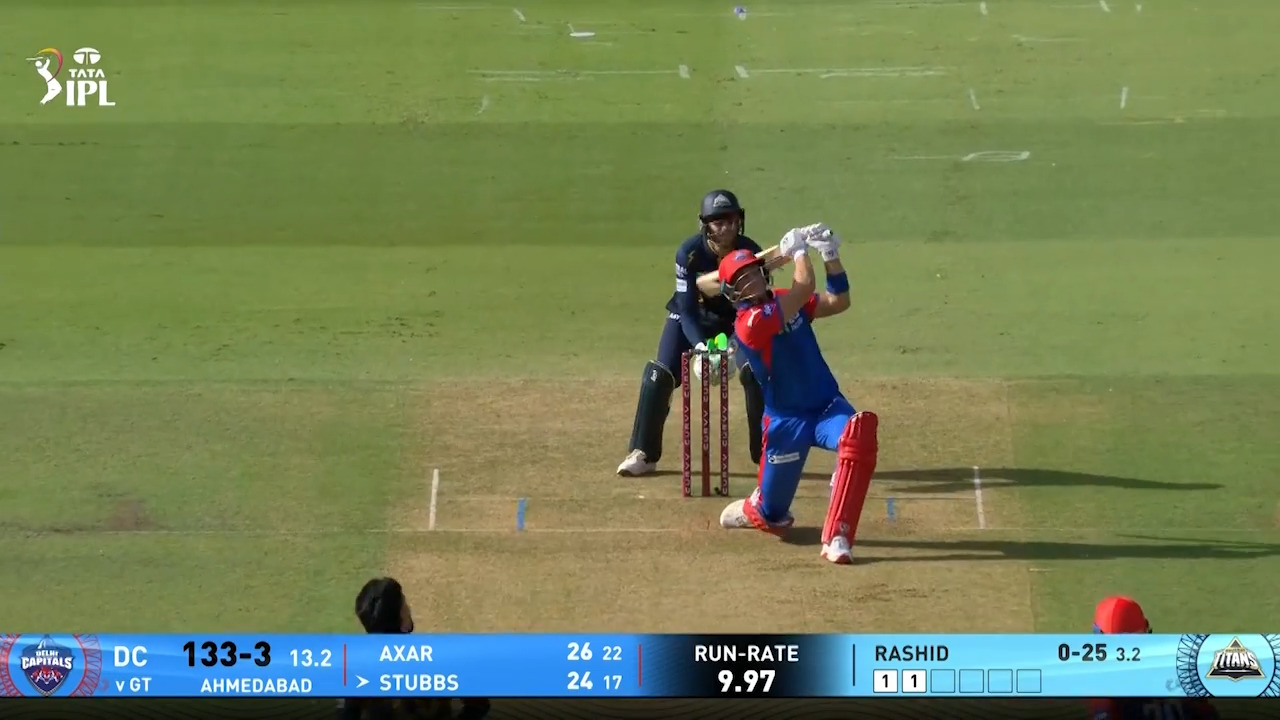 IPL 2025 M35: GT vs DC - Tristan Stubbs Six background