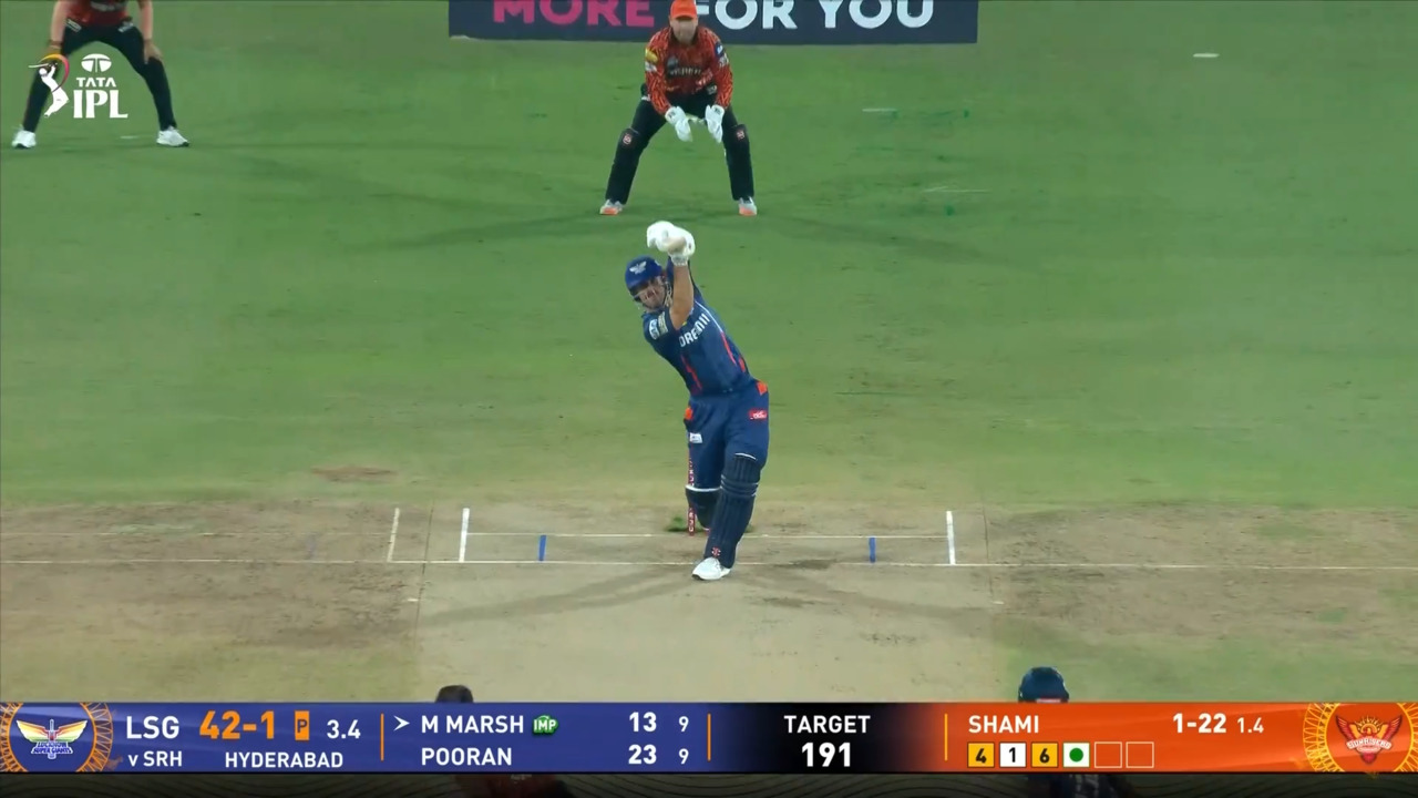 IPL 2025 M07: SRH vs LSG - Mitchell Marsh Six background
