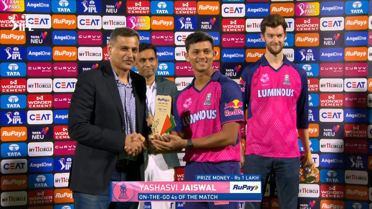 IPL 2025 M36: RR vs LSG - RuPay On-The-Go 4s of the Match - Yashasvi Jaiswal