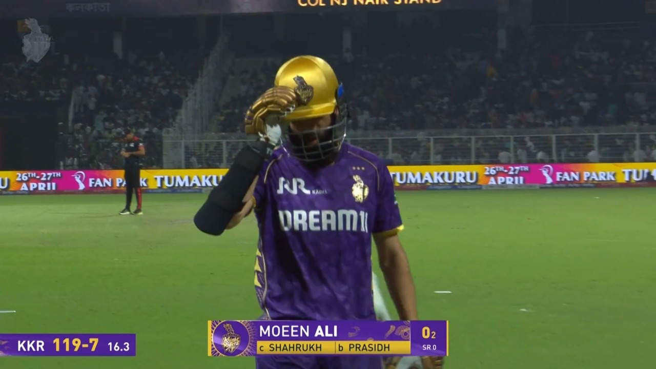 IPL 2025 M39: KKR vs GT - Moeen Ali Wicket