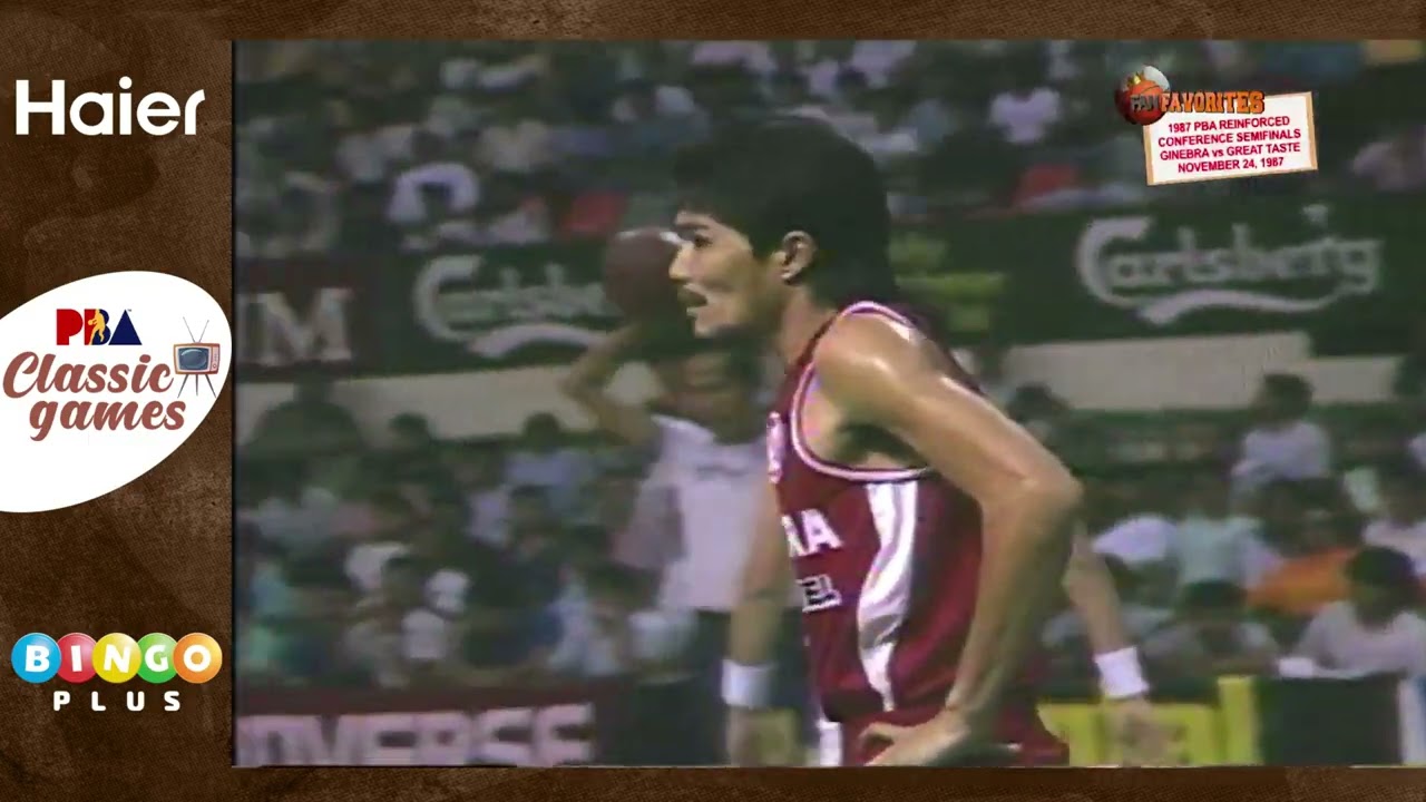 #PBAClassicGames: 1987 Reinforced Semis - GREAT TASTE VS . GINEBRA - Nov. 24, 1987 - 3rd Quarter background