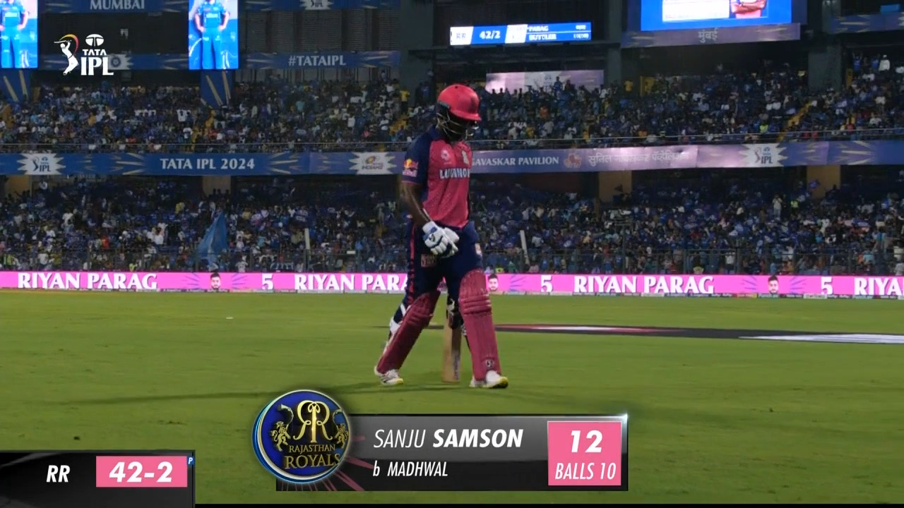 M14: MI vs RR – Sanju Samson Wicket