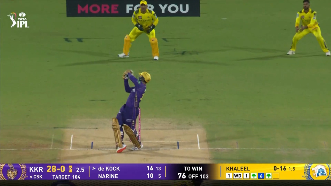 IPL 2025 M25: CSK vs KKR - Quinton De Kock Six background