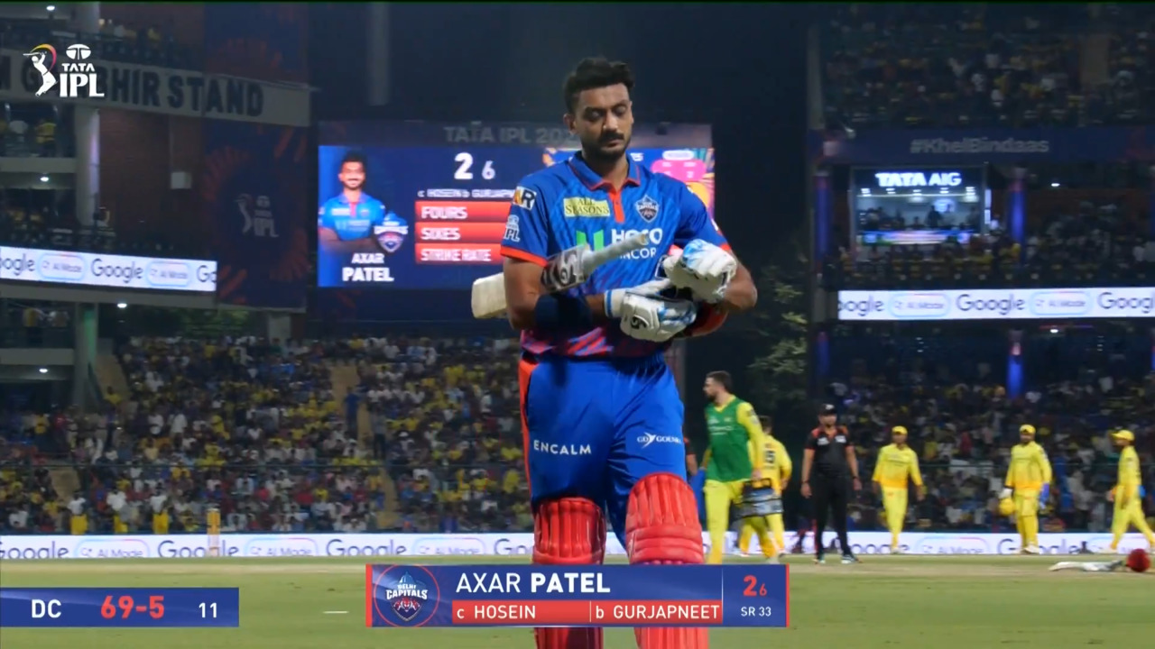 IPL 2026 M48: DC vs CSK - Axar Patel Wicket