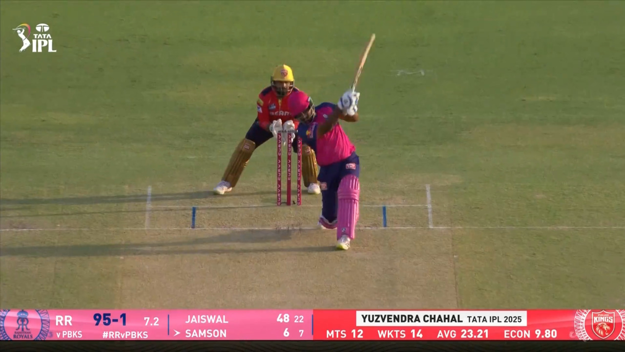 IPL 2025 M59: RR vs PBKS - Sanju Samson Six