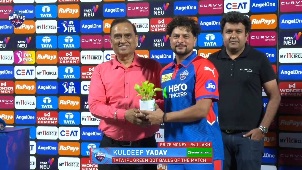 IPL 2025 M29: DC vs MI - TATA IPL Green Dot Balls of the Match - Kuldeep Yadav