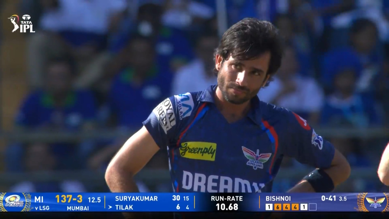 IPL 2025 M45: MI vs LSG - Tilak Varma Wicket background
