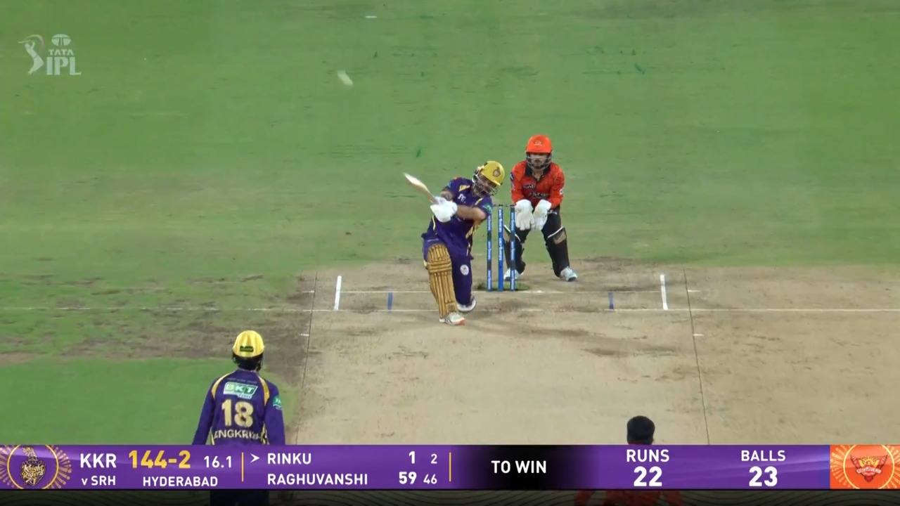IPL 2026 M45: SRH vs KKR - Rinku Singh Six