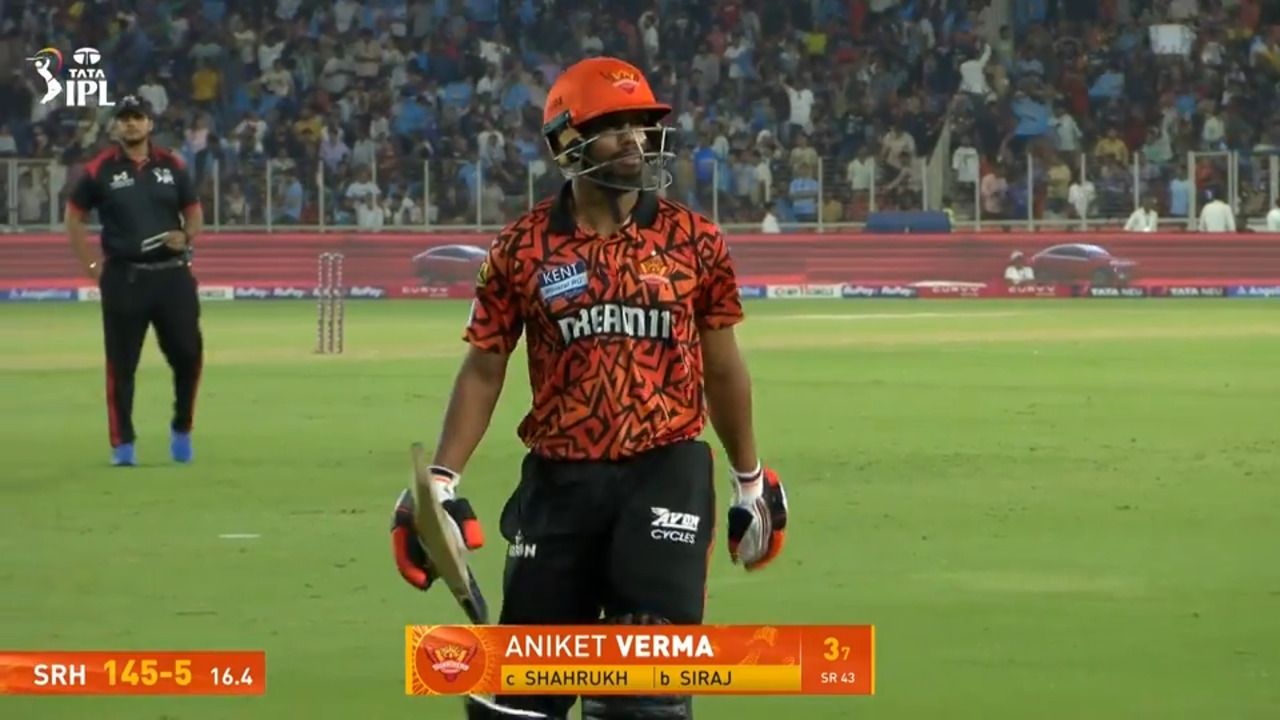 IPL 2025 M51: GT vs SRH - Aniket Verma Wicket