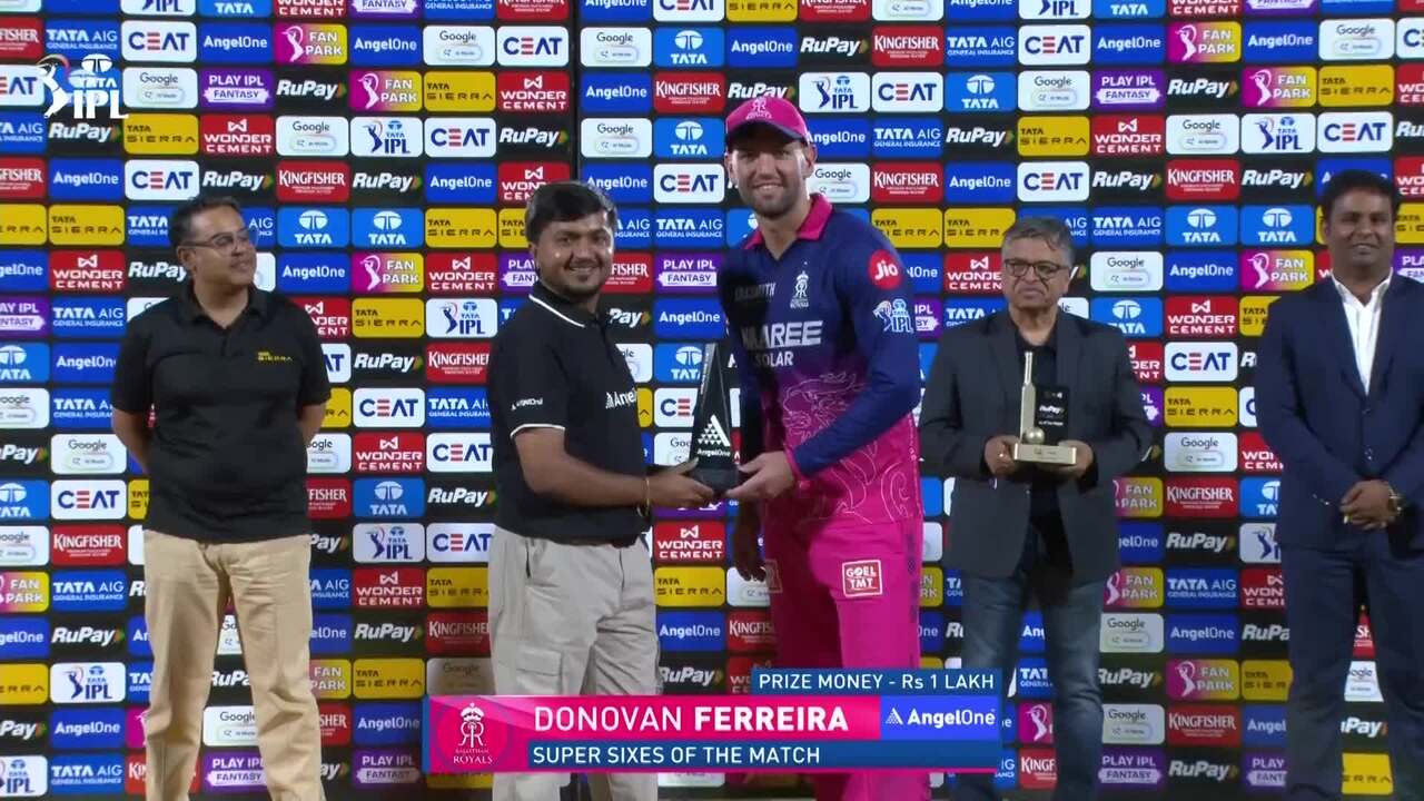 IPL 2026 M43: RR vs DC - Angel One Super Sixes of the Match - Donovan Ferreira