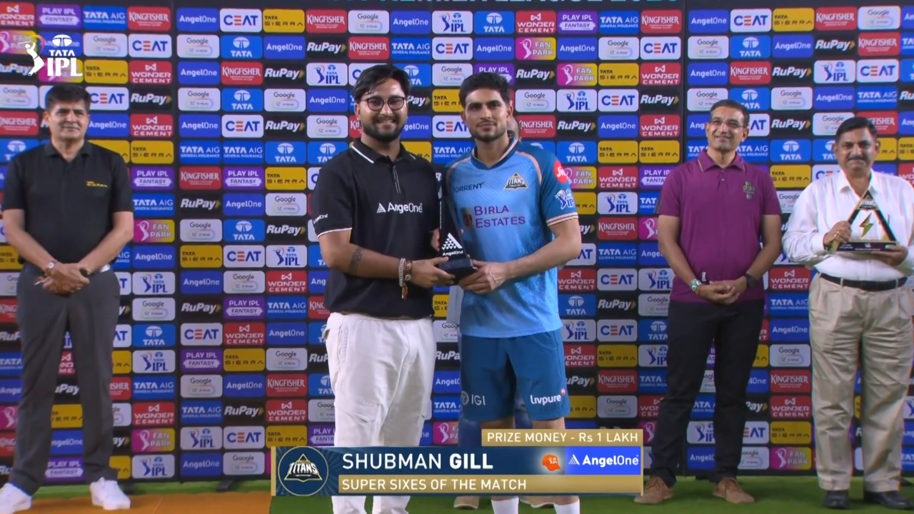 IPL 2026 M25: GT vs KKR - Angel One Super Sixes of the Match - Shubman Gill