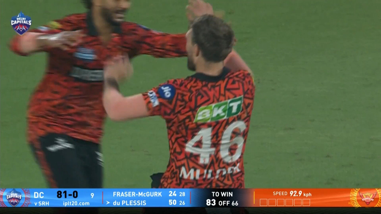 IPL 2025 M10: DC vs SRH - Faf Du Plessis Wicket background