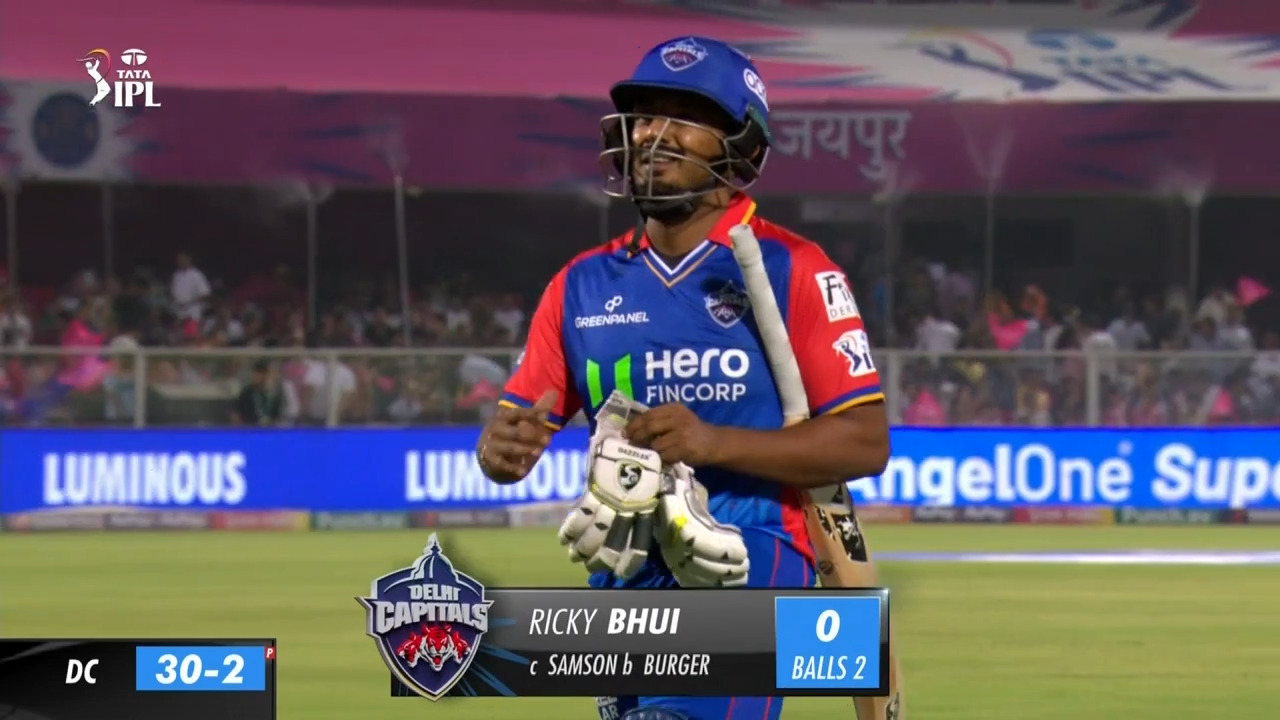 M09: RR vs DC – Ricky Bhui Wicket