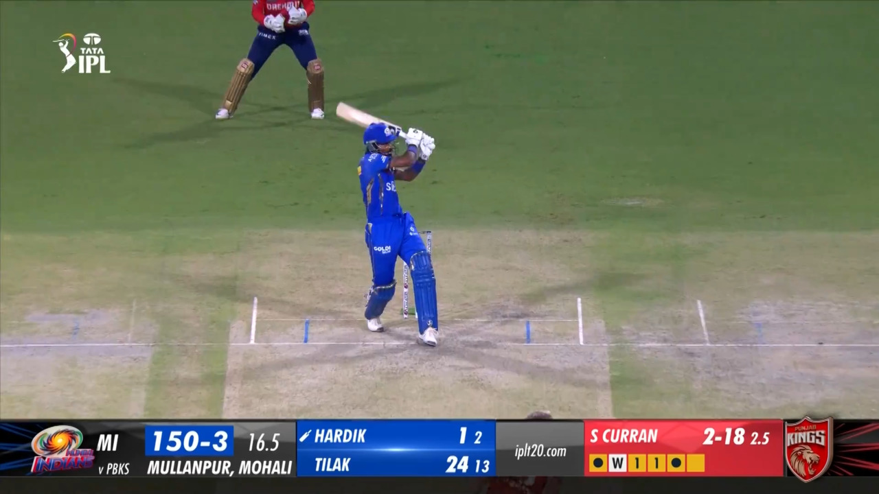 M33: PBKS vs MI – Hardik Pandya Six
