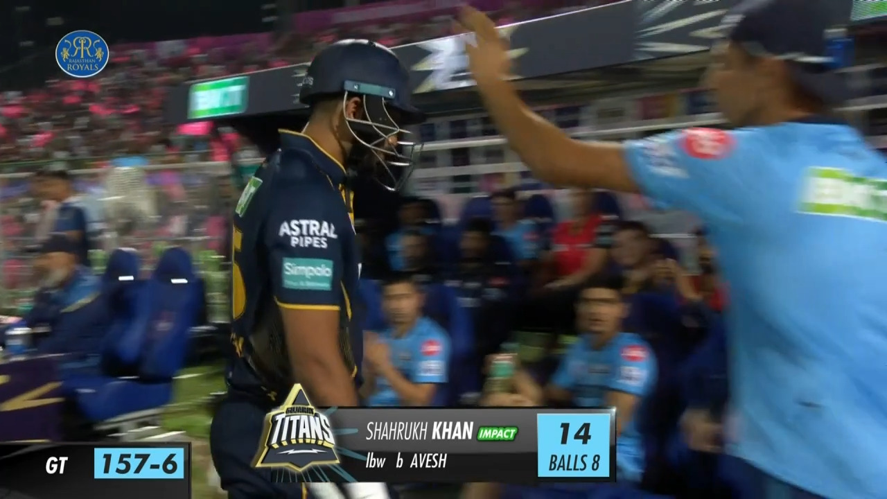 M24: RR vs GT – Shahrukh Khan Wicket