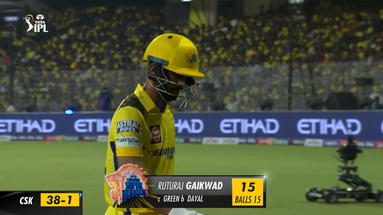 M01: CSK vs RCB – Ruturaj Gaikwad Wicket