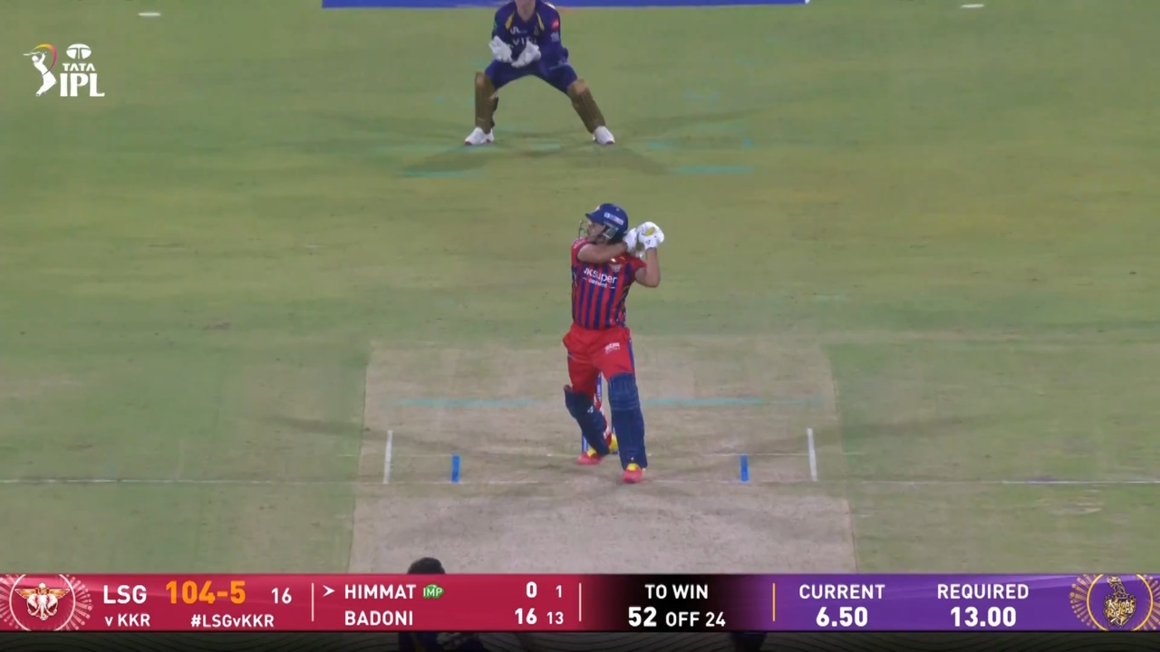 IPL 2026 M38: LSG vs KKR - Himmat Singh Six