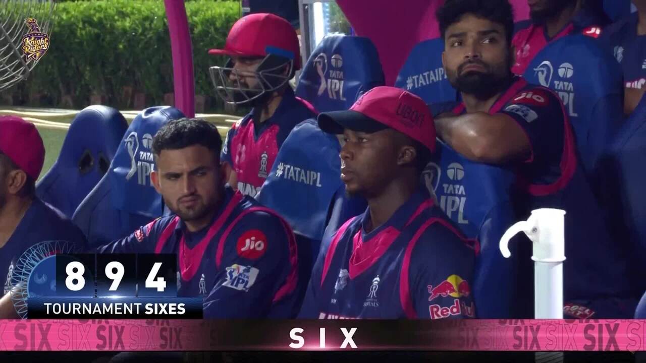 IPL 2025 M53: KKR vs RR - Riyan Parag Six