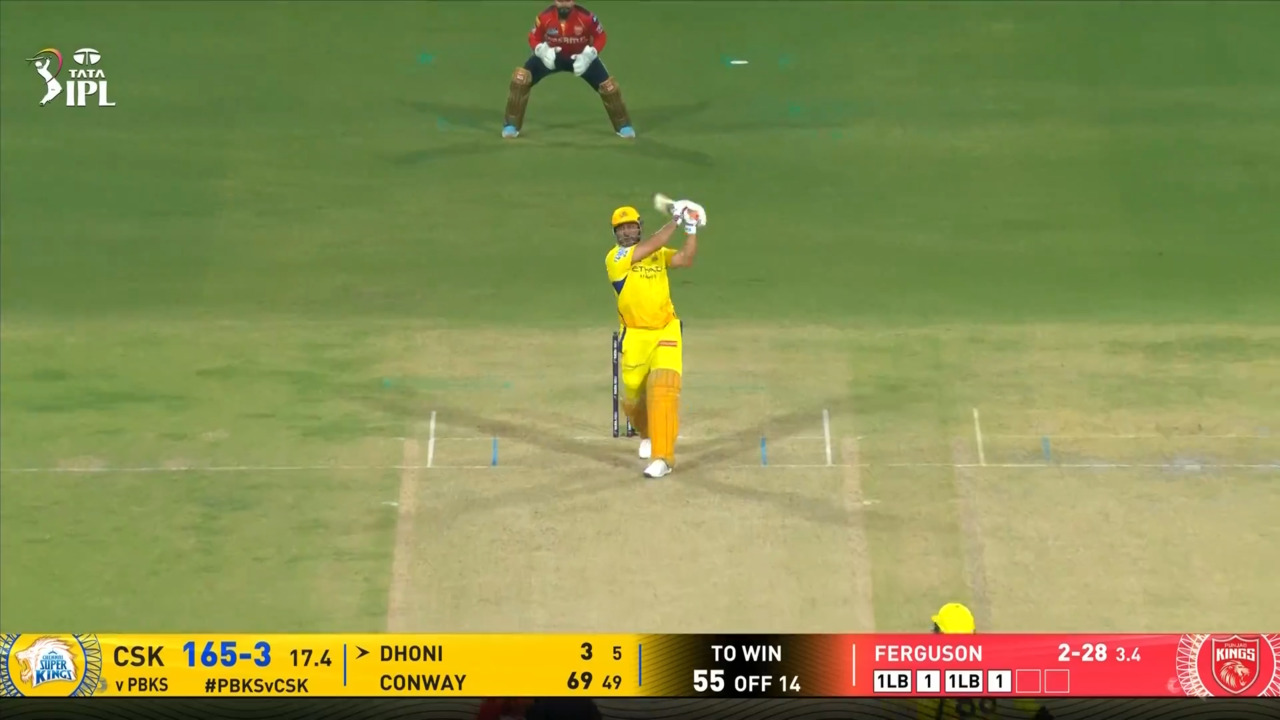 IPL 2025 M22: PBKS vs CSK - MS Dhoni Six