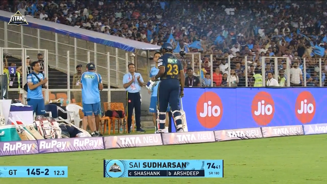 IPL 2025 M05: GT vs PBKS - Sai Sudharsan Wicket background