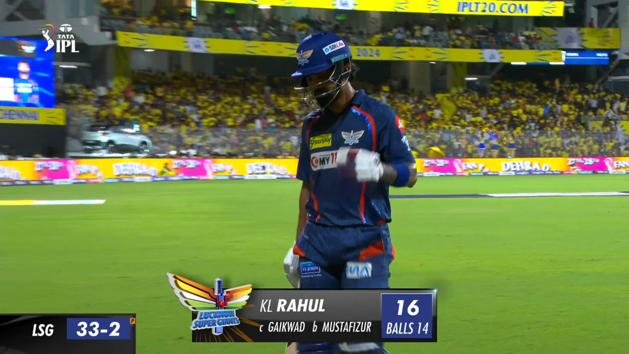 M39: CSK vs LSG – K L Rahul Wicket