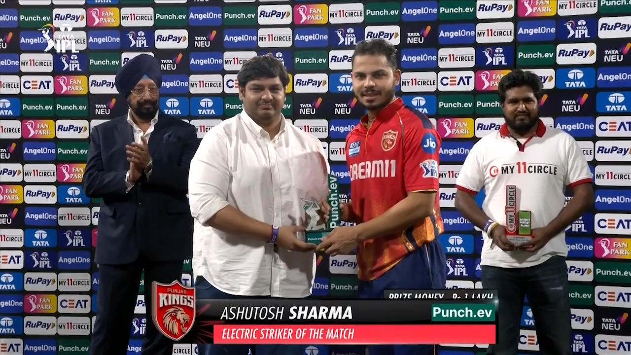M23: PBKS vs SRH – Punch.ev Electric Striker of the Match – Ashutosh Sharma