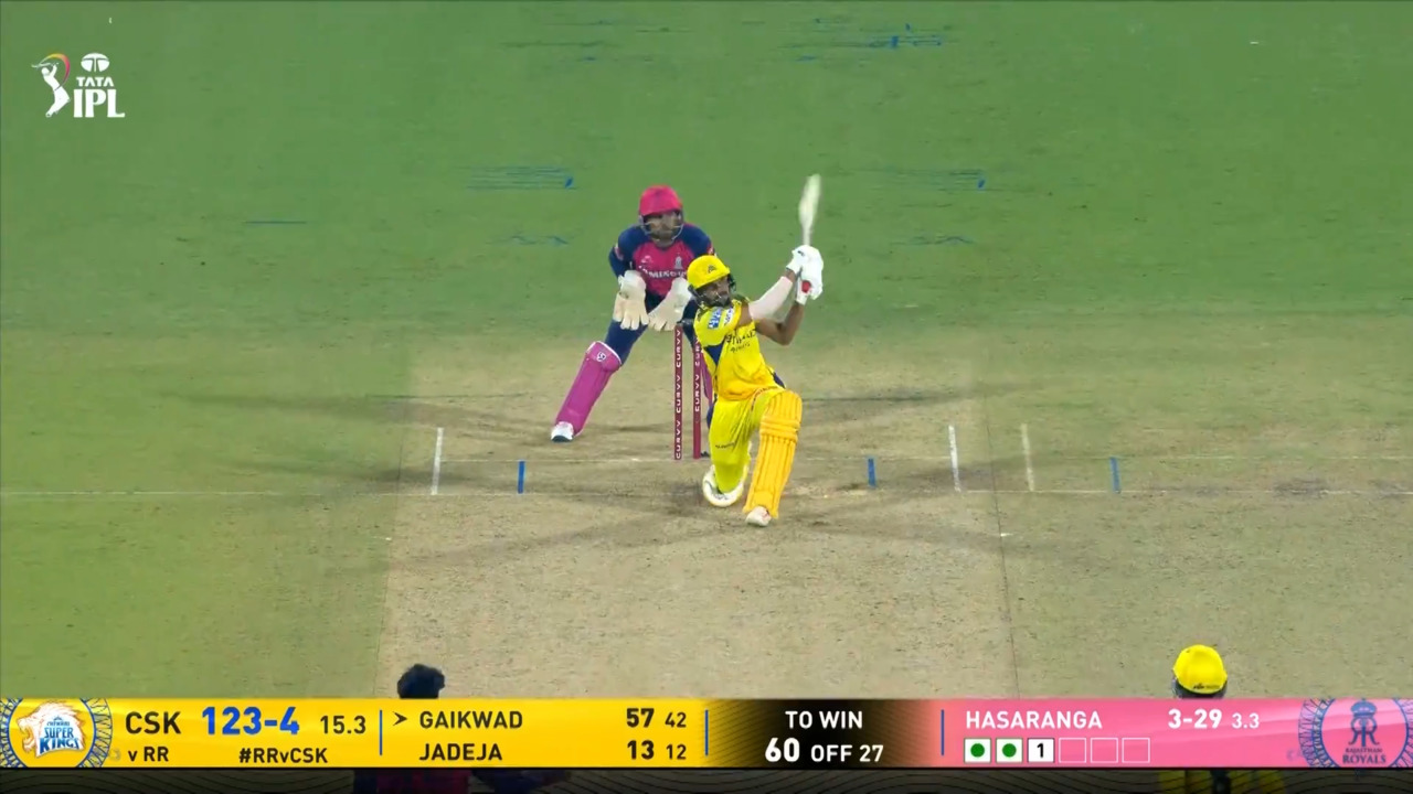 IPL 2025 M11: RR vs CSK - Ruturaj Gaikwad Six