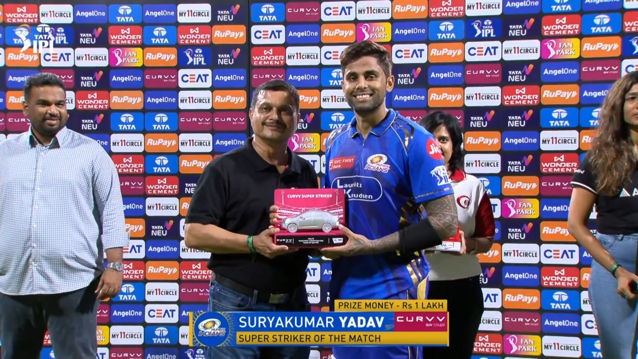 IPL 2025 M38: MI vs CSK - Curvv Super Striker of the Match - Suryakumar Yadav