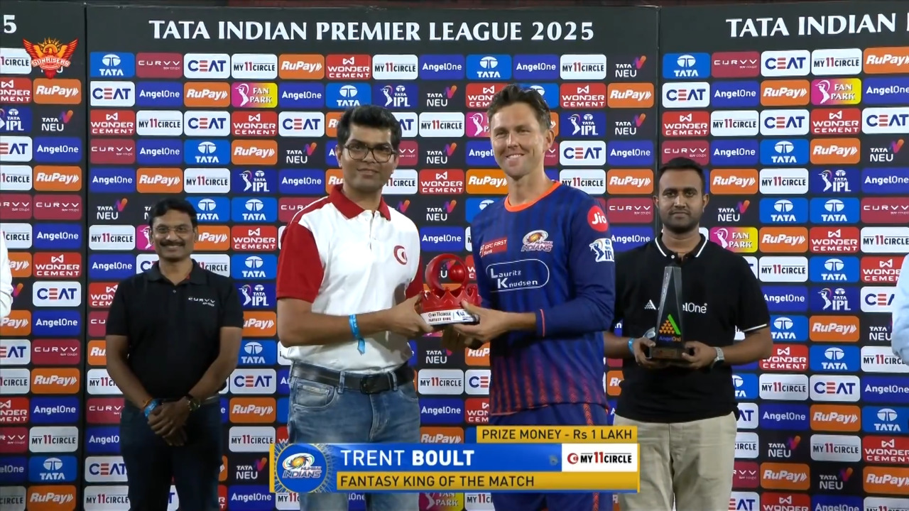 IPL 2025 M41: SRH vs MI - My11Circle Fantasy King of The Match - Trent Boult