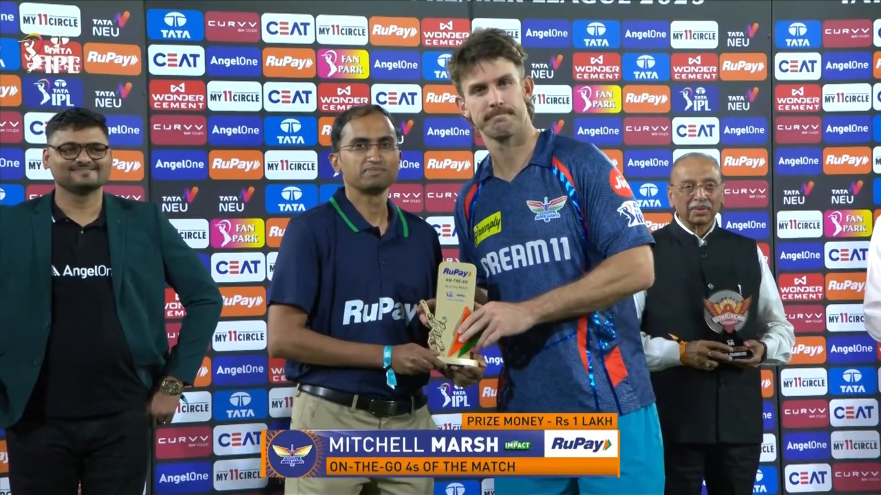 IPL 2025 M07: SRH vs LSG - RuPay On-The-Go 4s of the Match - Mitchell Marsh