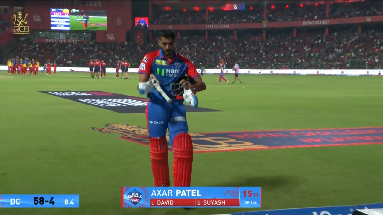 IPL 2025 M24: RCB vs DC - Axar Patel Wicket