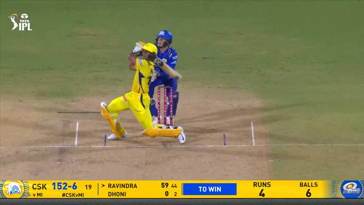 IPL 2025 M03: CSK vs MI - Rachin Ravindra Six