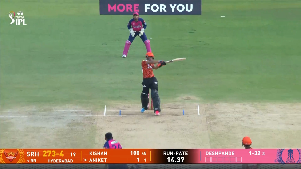 IPL 2025 M02: SRH vs RR - Aniket Verma Six