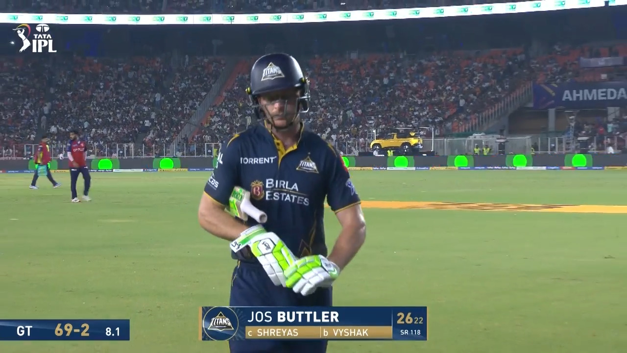 IPL 2026 M46: GT vs PBKS - Jos Buttler Wicket