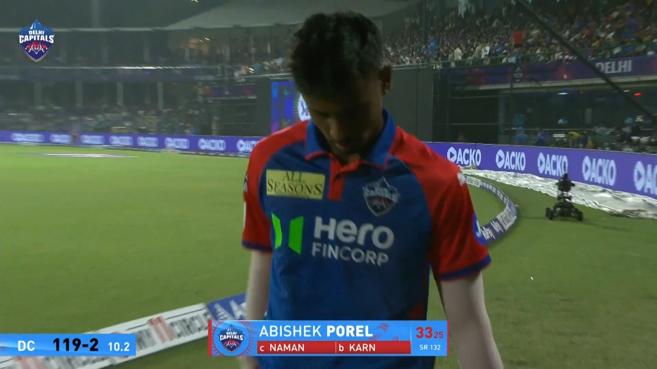 IPL 2025 M29: DC vs MI - Abishek Porel Wicket
