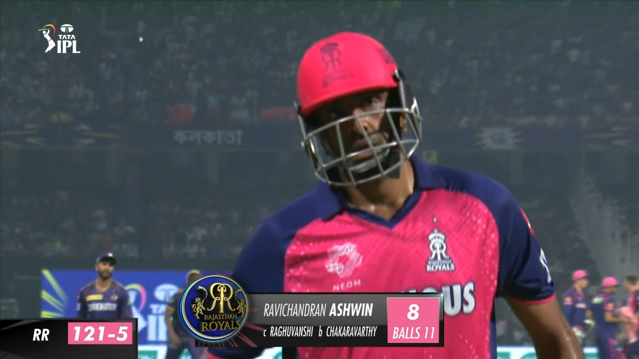 M31: KKR vs RR – Ravichandran Ashwin Wicket