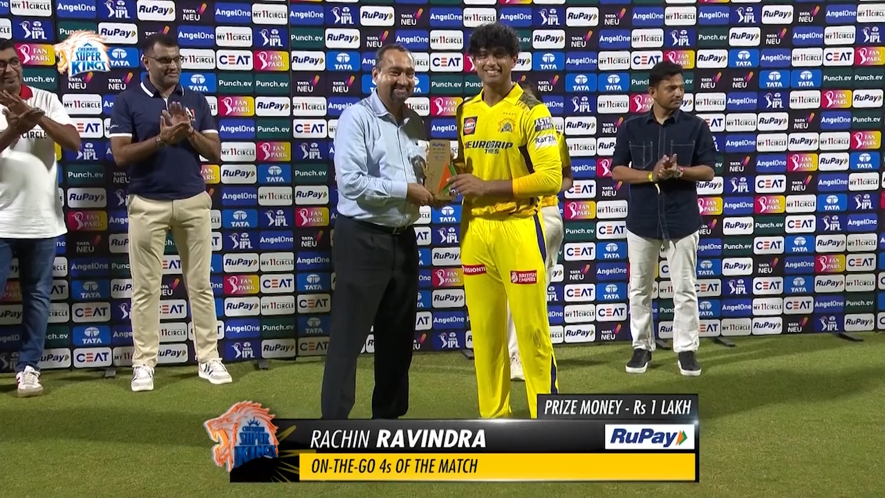 M07: CSK vs GT – RuPay On-The-Go 4s of the Match – Rachin Ravindra