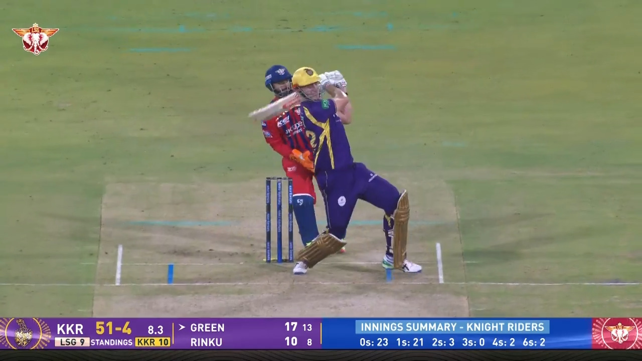 IPL 2026 M38: LSG vs KKR - Cameron Green Six